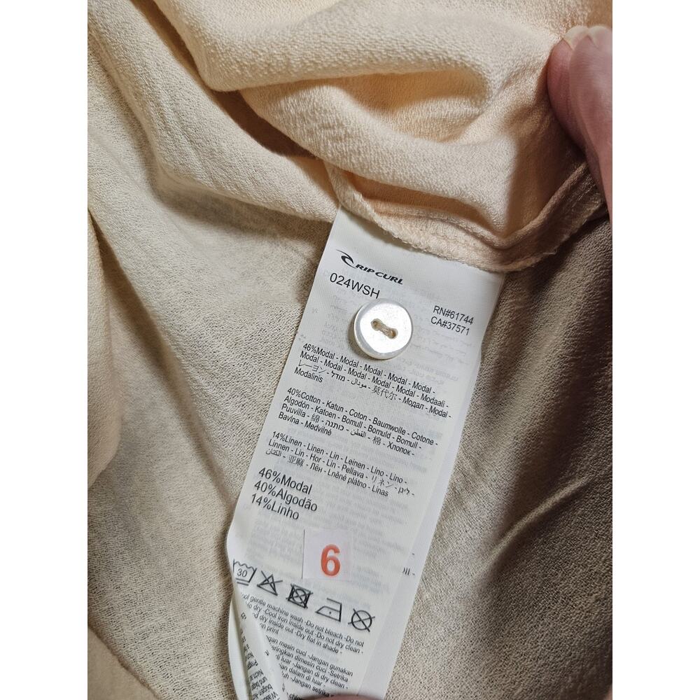 Rip Curl Linen Blend Gauze Button Down Shirt Women's Size XL Beach Surfer NWT - Picture 10 of 10